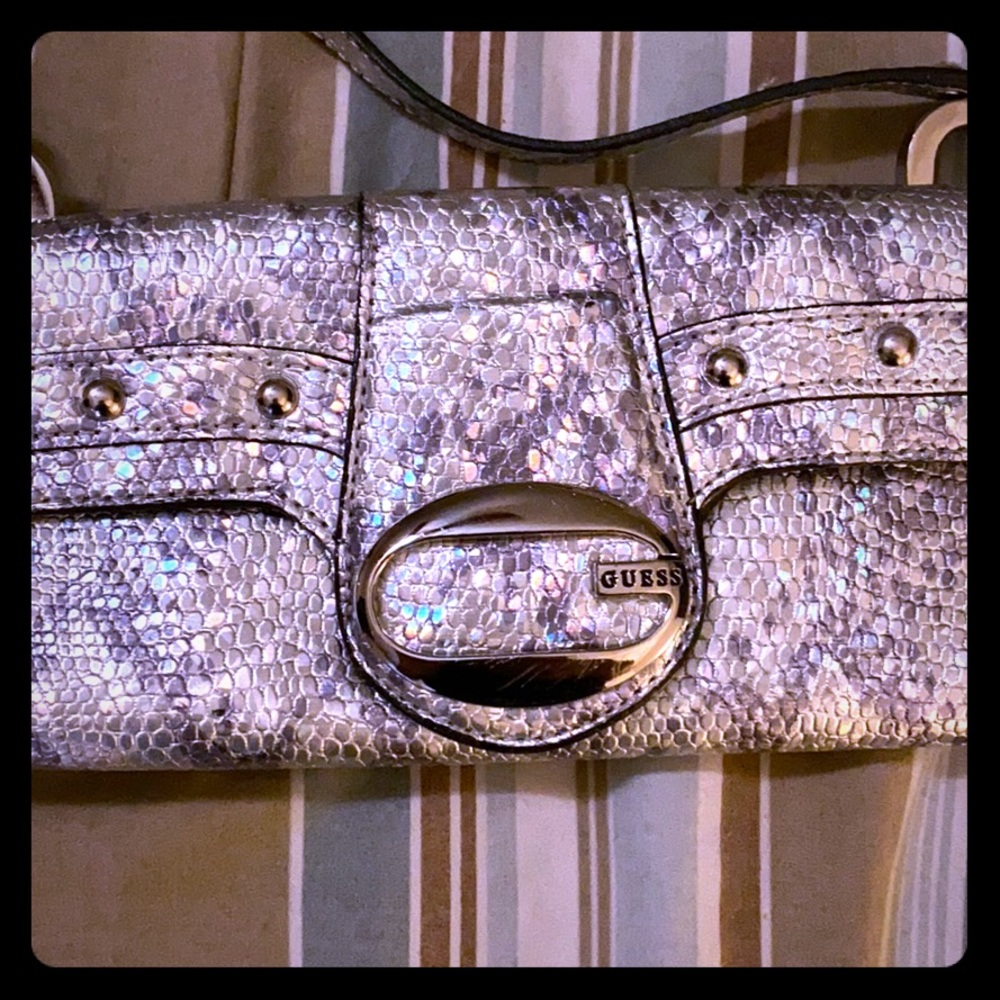 Guess faux snake skin handbag